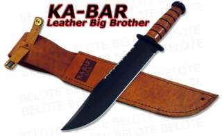 Ka Bar Knives Leather Handle Big Brother Bowie 2217 NEW  