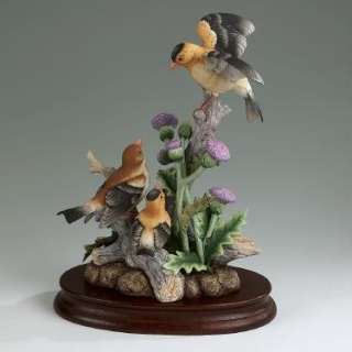 Andrea by Sadek Goldfinch Family with Thistle Figurine  