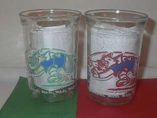 Pair of 1991 Welchs Tom and Jerry Glasses from Turner Entainments Co 