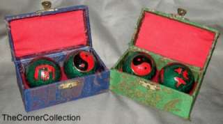 GREEN YIN YANG TRANQUILITY BALLS & CASE  ONLY ONE BALL CHIMES  