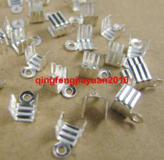   Fold Over Crimp Beads Cord End Tips Jewelry Findings 5x7mm  