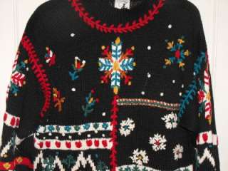 UGLY TACKY CHRISTMAS JK America Mock Turtleneck Sweater Womens Size 