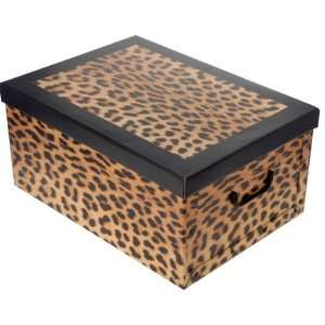   Deckel mit Leoparden Muster Kiste Karton Schachtel Pappe Aufbewahrung