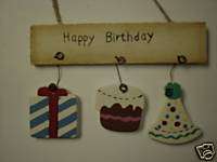 Wood Sign Ornament Happy Birthday  