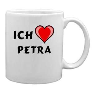 Keramische Tasse mit Ich liebe Petra Schrift  Küche 