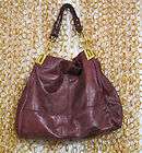   MISCHKA Gorgeous Buttery Soft Plum Purple Leather Large Hobo Purse