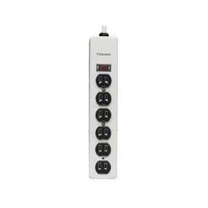  Fellowes 99027   Six Outlet Power Strip, 120V, 6ft Cord 