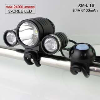 3x CREE 2400 Lumens XM L T6 LED +2x XPE R2 LED Bike Bicycle Light 