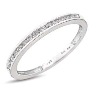 Carat T.W. Round Cut Diamond Womens Wedding Ring 14K White Gold 