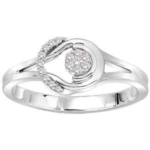 10k White Gold Love Knot Diamond Ring (1/10 cttw, I J Color, I1 I2 