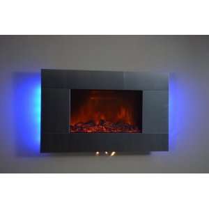  Golden Vantage Modern Stainless Panel Electric Fireplace Heater 