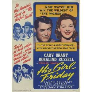    His Girl Friday (1940) 27 x 40 Movie Poster Style B