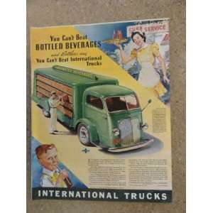  1940 International Truck , Vintage 40s full page print ad 