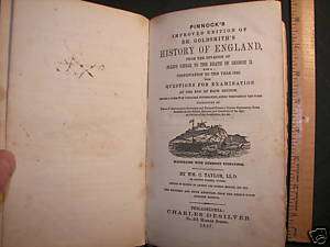 Antique 1857 Pinnock Goldsmith History England Book  