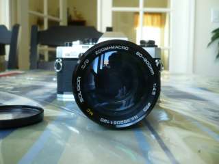 OLYMPUS OM10 35mm SLR Camera w/ SOLIGOR Zoom Macro Lens F4.5 80 200mm 
