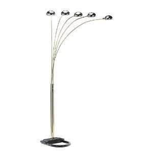  5 Head Floor Lamp with Arch Design in Polish Brass Finish 
