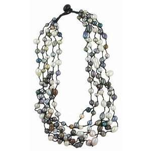 Five Strand Freshwater Pearl Necklace. Strands Measure 18, 18.5, 20 