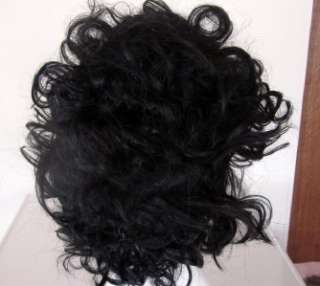 LADIES 80S BLACK CURLY HOLLYWOOD GLAMOUR COSTUME WIG  