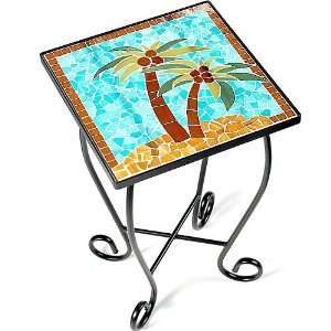 Palm Island Home Palm Trees Mosaic Accent Table 