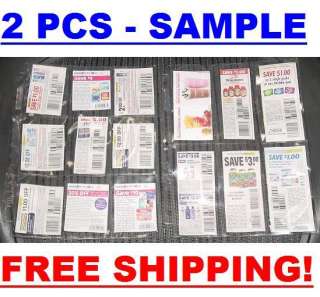 2x SAMPLE Coupon Sleeves Pages for Binder 9 & 6 Pockets  