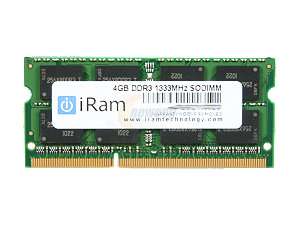   com   iRam 4GB DDR3 1333 Memory For Apple Notebook Model IR4GSO1333D3