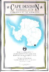 Penguin Map CAPE DENISON Commonwealth Bay ANTARCTICA  