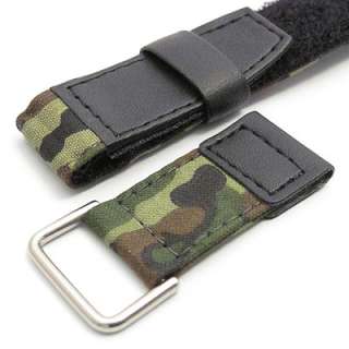 Replacement watch strap in camouflage pattern, with velcro fastening