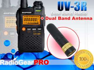 BaoFeng UV 3R dual band mini ham radio + short antenna  