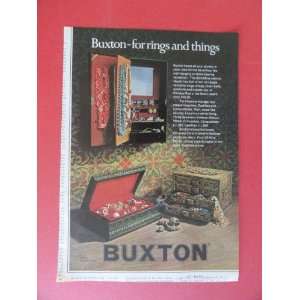  Buxton jewelry boxes, 1970 Print Ad (Buxton for rings and 