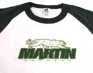 SM White and Green Baseball Style Jersey with Martin Logo. Medium 