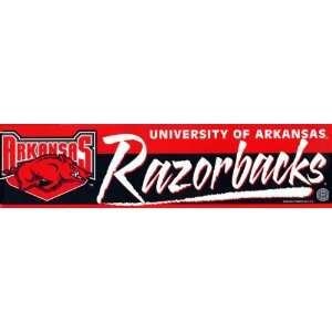 Arkansas Razorbacks Bumper Sticker Decal: Sports 