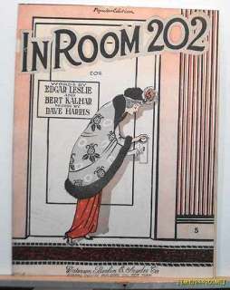 1919 IN ROOM 202 ART DECO MOTEL ROOM SHEET MUSIC  