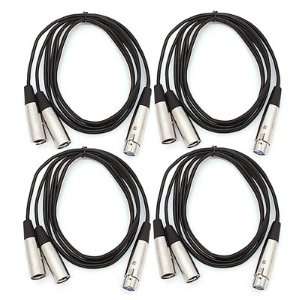  SEISMIC AUDIO   SA Y2.3   4 Pack 3 Splitter Patch Cables 