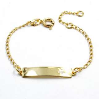 Gold 18k GF Bracelet Girl Baby Birth Gift Kids Chain Tag Star 4.5 