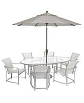   Patio Furniture, 7 Piece Dining Set (88x52 Table, 6 Dining Chairs