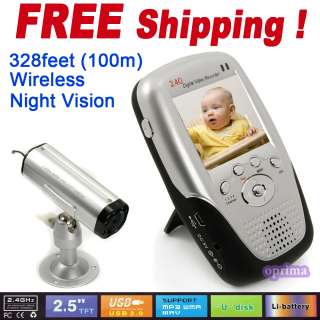 LCD 328 feet Wireless Baby Monitor Day Night Vision Security 