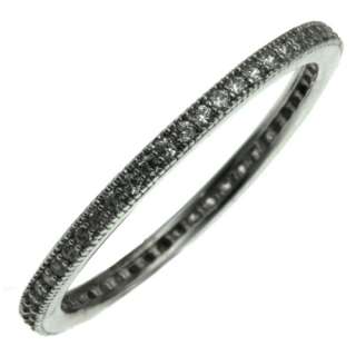 Sterling silver white CZ band style ring  