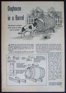 Wooden Barrel DOG HOUSE 1945 HowTo Build INFO plans  