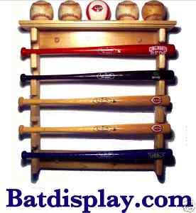 New Ash Wood Mini bat & baseball souvenir display rack  
