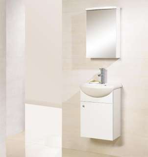   17 Wall Mounted Modern Bathroom Vanity   w/ Medicine Cabinet, White