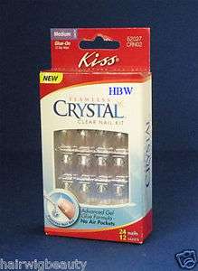 KISS Flawless Crystal Clear Nail Kit   CRN02 Medium + Gue  