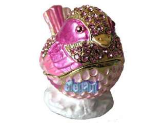 Pink Maya Bird Crystals Jewellery Jewelry Trinket Box  