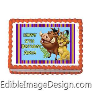 LION KING SIMBA Edible Birthday Party Cake Image Cupcake Topper Favor 