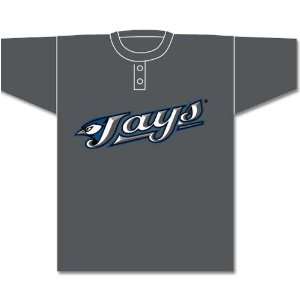  Blue Jays Gray Baseball Uniform Placket Jersey Sports 