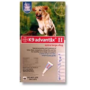 K9 Advantix II for X Large Dogs 55+ lbs, (Blue) 4 Months 