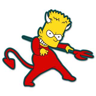 Bart Simpson Devil car bumper sticker 5 x 4  