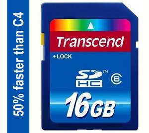 Transcend 16GB SD SDHC Secure Digital Memory Card class6 + CASE  