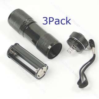 3X 9 LED Pocket Torch Flashlight Camping Light Lamp AAA  