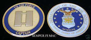 US AIR FORCE CAPTAIN CHALLENGE COIN PIN USAF 0 3 WOW  