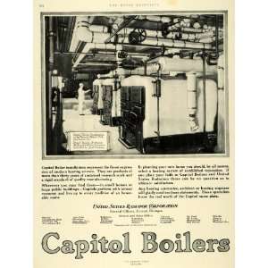  1924 Ad U. S. Radiator Capitol Boilers Frank Quail Art 